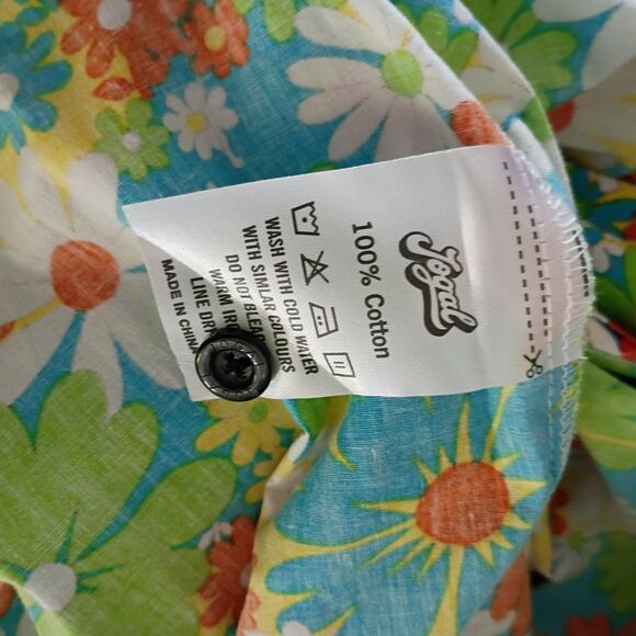 Jogal Unisex Long Sleeve Collared Floral Button Down Cotton Shirt XXL - Picture 7 of 8